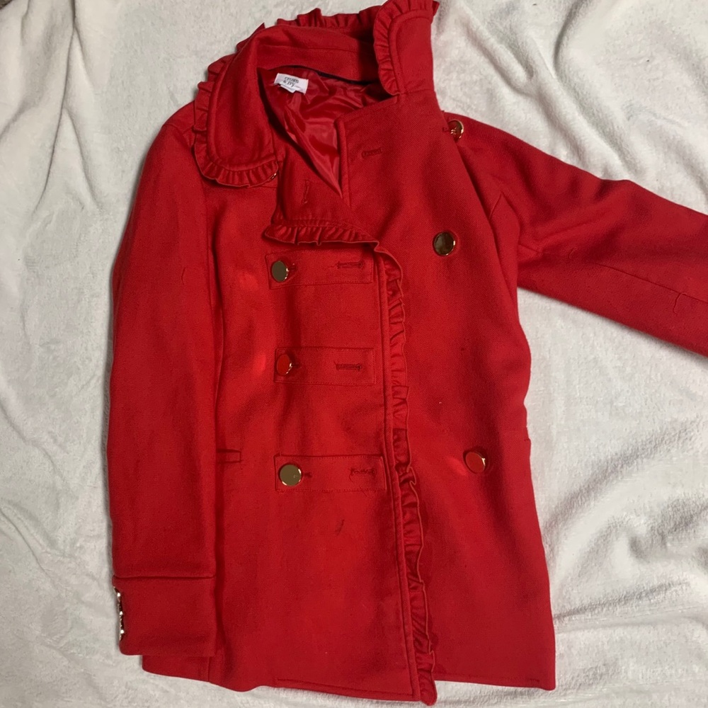 Red peplum jacket